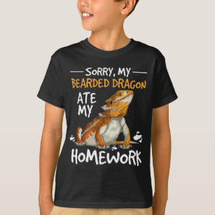 Funny Bearded Dragon Homework Kids T-Shirt