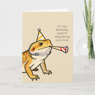 Funny Bearded Dragon Lizard Birthday Card