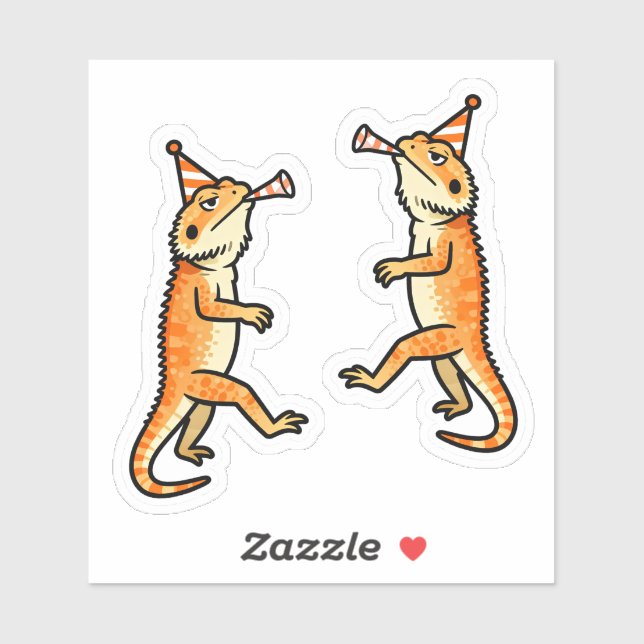 Funny Bearded Dragon Party Lizard 2 Pack (Sheet)