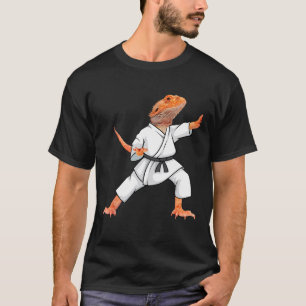 Funny Bearded Dragons Doing Karate Samurai Ninja L T-Shirt