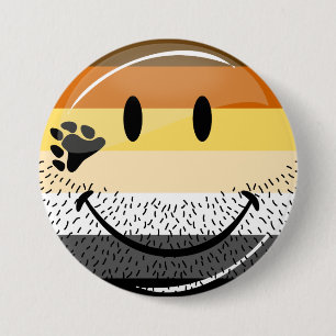 Funny Bearded Happy Gay Bear Pride Flag 7.5 Cm Round Badge
