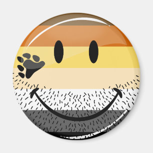 Funny Bearded Happy Gay Bear Pride Flag Magnet