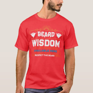 Funny Bearded Man Retro Beard Wisdom Available Her T-Shirt
