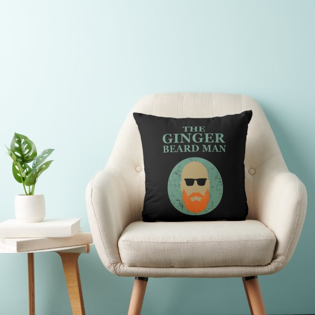 Funny bearded quotes ginger beard man cushion (Chair)