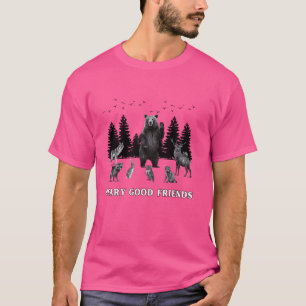 Funny Beary Good Friends Retro Camping Hiking Adve T-Shirt