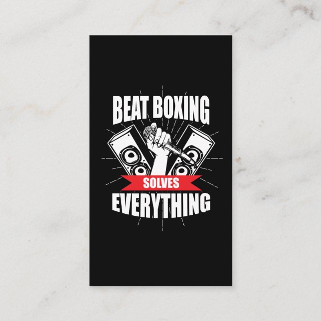 Funny Beat Boxing T Shirt Beatbox Fan Business Card (Front)
