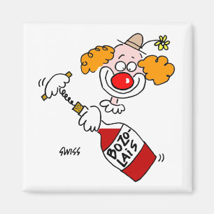 Funny Beaujolais Wine Cartoon Tasting Party Favour Magnet