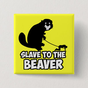Funny Beaver 15 Cm Square Badge