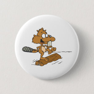 Funny Beaver 6 Cm Round Badge