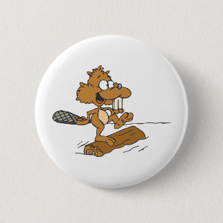 Funny Beaver 6 Cm Round Badge