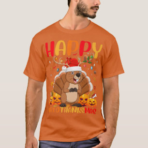 Funny Beaver Animal Lover Happy Beaver HelloThanks T-Shirt