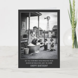 Funny Beaver Birthday Card