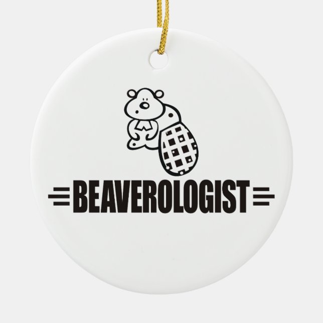 Funny Beaver Ceramic Tree Decoration (Front)