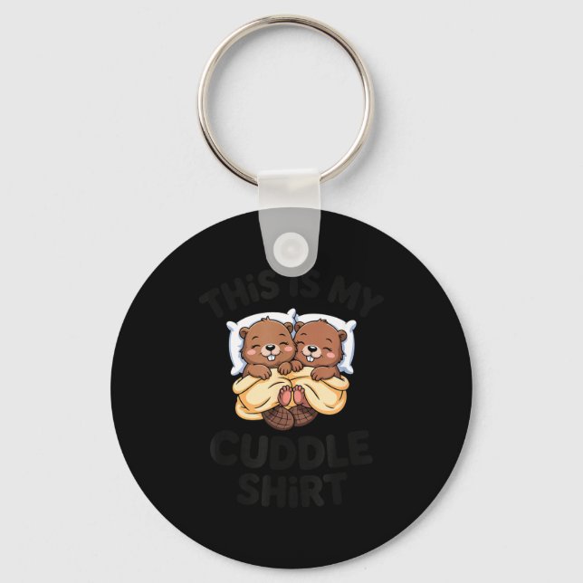 Funny Beaver Couple This Is My Cuddle  Key Ring (Front)
