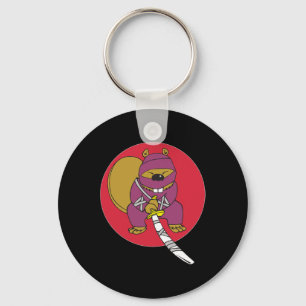 Funny Beaver . Ninja Beaver Key Ring