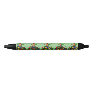 Funny Beaver on Christmas Decorated Dam Black Ink Pen