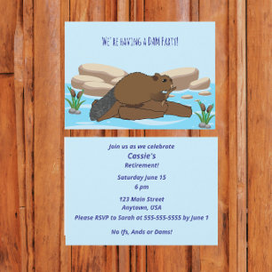 Funny Beaver Party   “We're having a DAM Party" Invitation