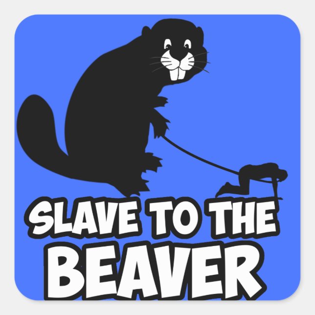 Funny Beaver Square Sticker (Front)