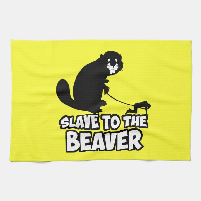 Funny Beaver Tea Towel (Horizontal)