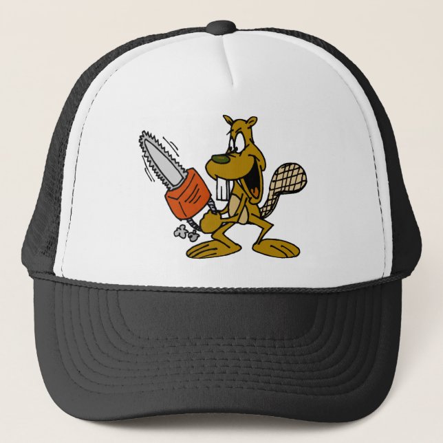 Funny Beaver Trucker Hat (Front)