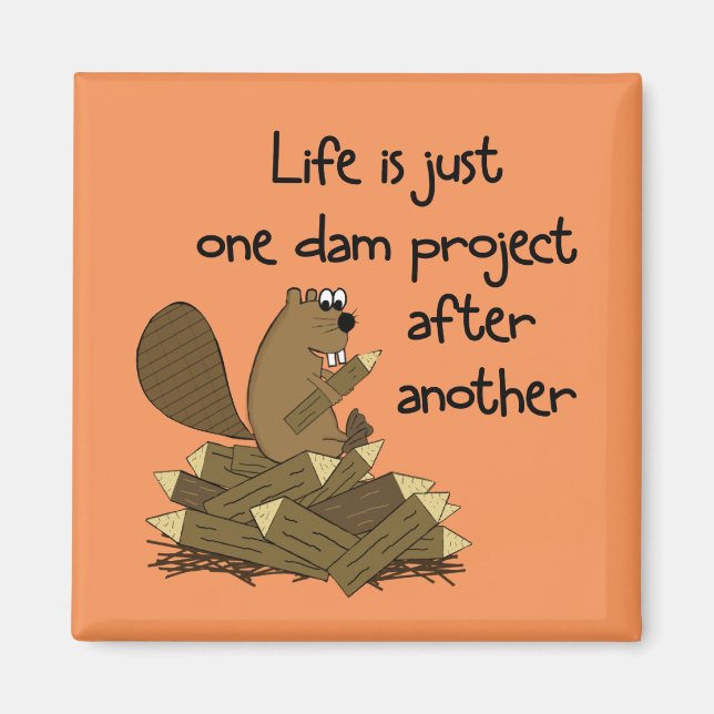 Funny Beaver Work Issues Magnet (Front)
