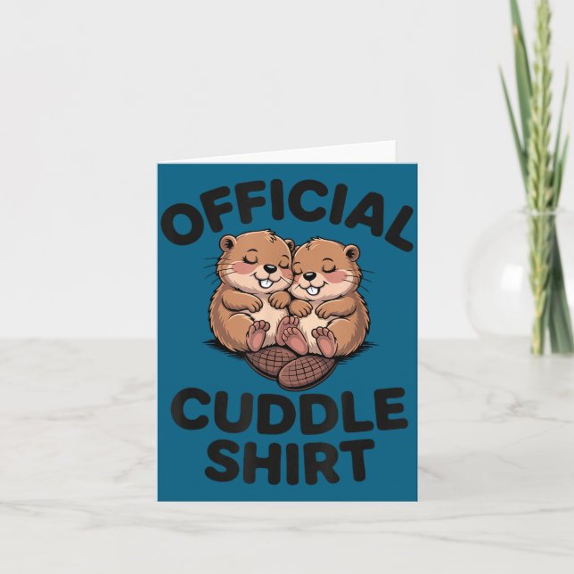 Funny Beavers Hugging Cuddle  Card (Front)
