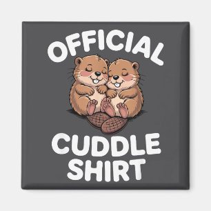 Funny Beavers Hugging Cuddle  Magnet