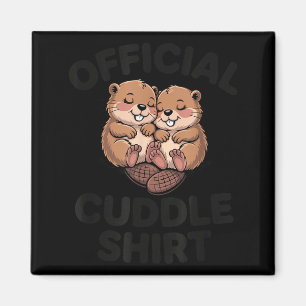Funny Beavers Hugging Cuddle  Magnet
