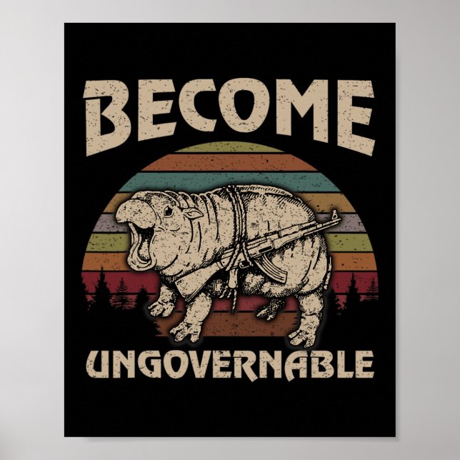 Funny Become Ungovernable Moo Deng Cute Ba  Poster (Front)