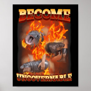 Funny Become Ungovernable Moo Deng In Fire Ba  Poster
