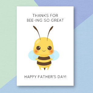 Funny Bee Animal Pun Father's Day Card