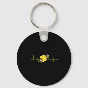 Funny Bee Heartbeat Hive Nature Buzzing Insect Lov Key Ring
