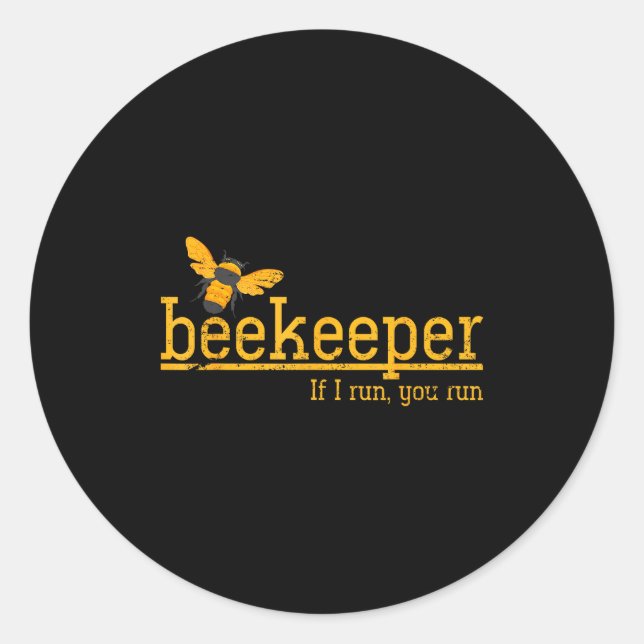 Funny Bee Hive Honey Lover Gift Beekeeper  Classic Round Sticker (Front)