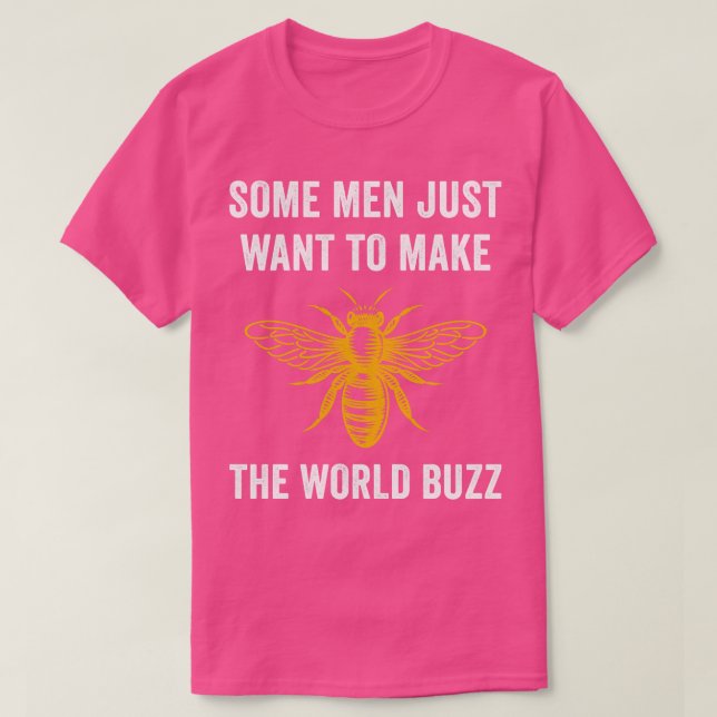 Funny Bee Make the World Buzz Beekeeping T-Shirt (Design Front)
