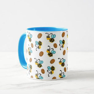 Funny bee pattern mug