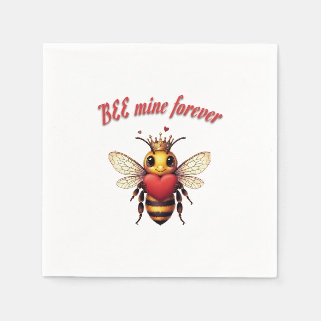 Funny Bee Pun Valentine  Napkin (Front)