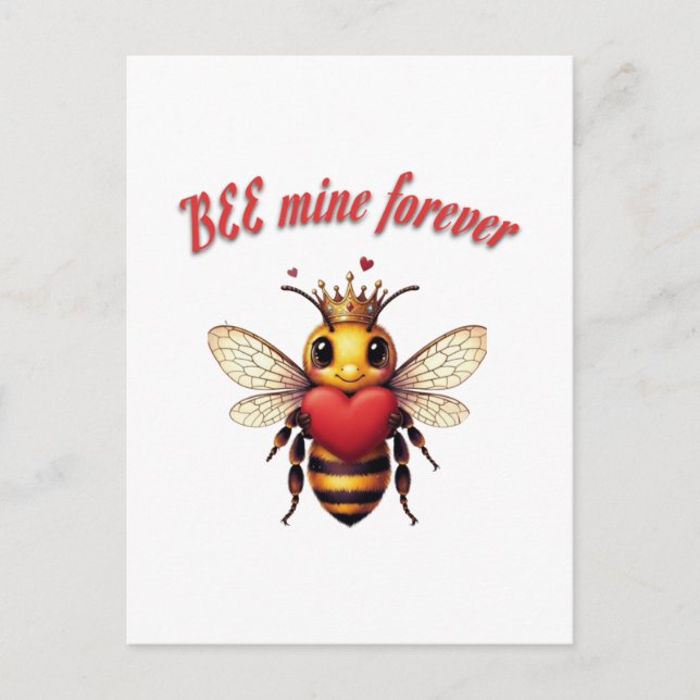 Funny Bee Pun Valentine  Postcard (Front)