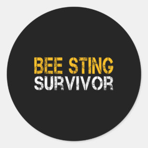 Funny Bee Sting Survivor Kids Bee Keeper Get Well  Classic Round Sticker