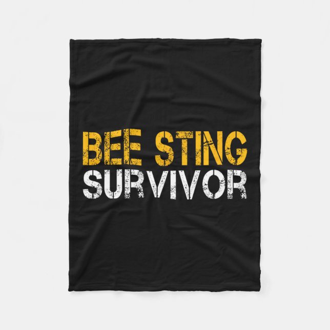 Funny Bee Sting Survivor Kids Bee Keeper Get Well  Fleece Blanket (Front)