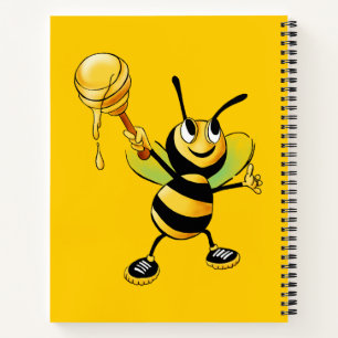 Funny Bee With Honey Spoon Wearing Sneakers Notebook