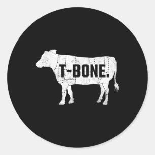 Funny Beef Bbq T-bone Steak Shirt Classic Round Sticker