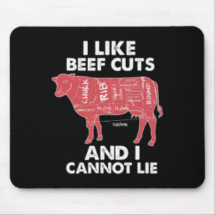 Funny Beef Cuts Chart I Bbq Butcher Mouse Pad