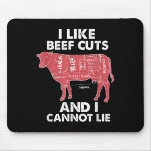 Funny Beef Cuts Chart I Bbq Butcher Mouse Pad