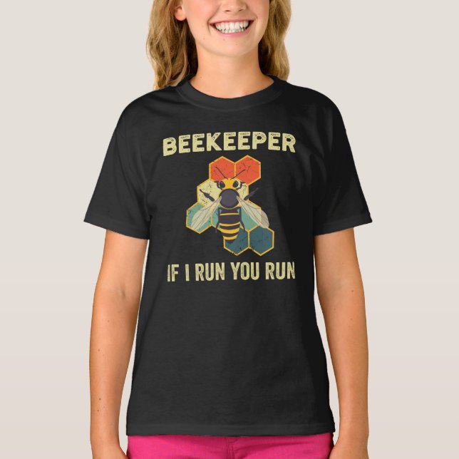 Funny Beekeeper Bee Honeycomb Beekeeping T-Shirt (Front)
