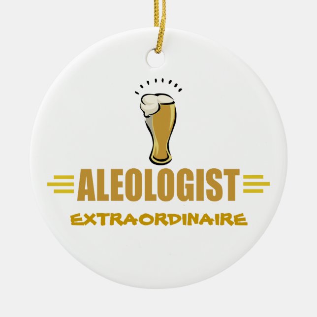 Funny Beer, Ale Ceramic Tree Decoration (Front)