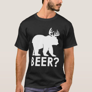 Funny Beer Bear Deer Hunting Hiker Hunter Camping T-Shirt