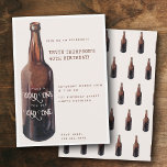 Funny Beer Bottle Cold One Old One Birthday Party Invitation<br><div class="desc">A watercolor beer bottle illustration design. A retro look beer themed design perfect for adult birthday parties. An ideal illustration for anyone who loves beer,  brewery themes,  BBQ's,  summer parties and beer alcohol drinks.</div>