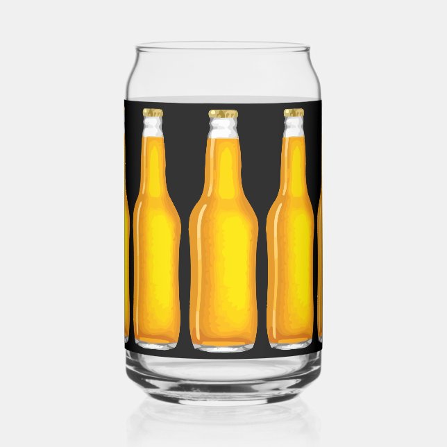 Funny Beer Bottles Pattern Glass (Front)