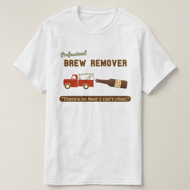 Funny Beer Brew Tow Truck T-Shirt (Design Front)