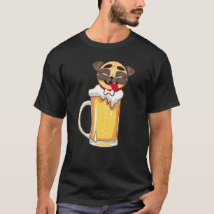 Funny Beer Dog Owner Pug Beer Pitcher Drinking Ga T-Shirt
